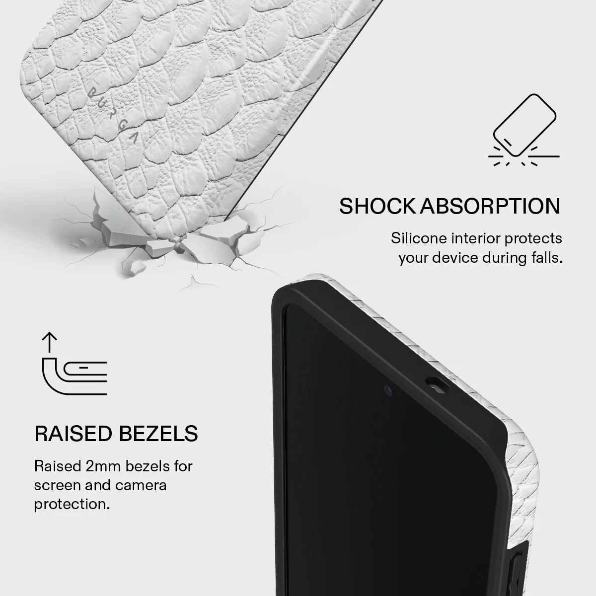 Glacial Desert - White Snakeskin Samsung Galaxy S25 FE Case - Image 4