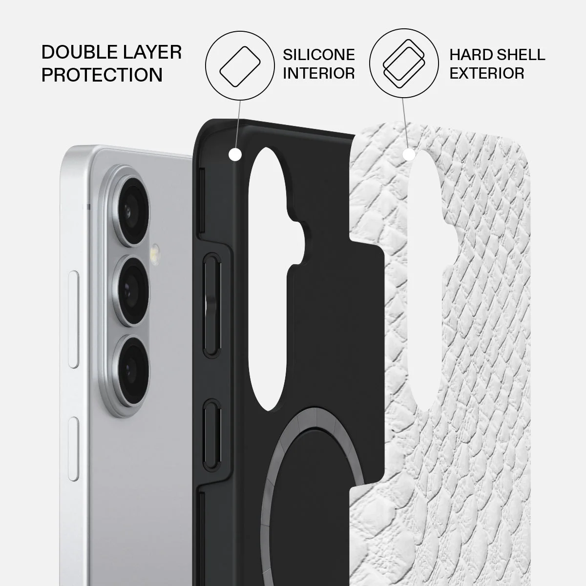 Glacial Desert - White Snakeskin Samsung Galaxy S26 Case - Image 2