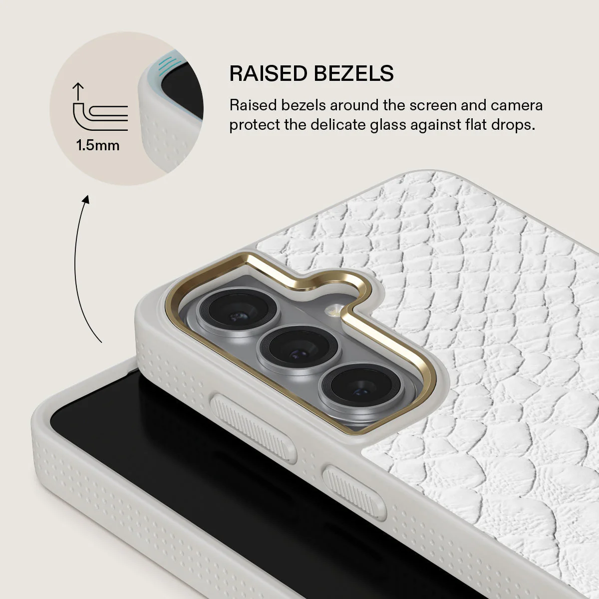 Glacial Desert - White Snakeskin Samsung Galaxy S26 Case - Image 29