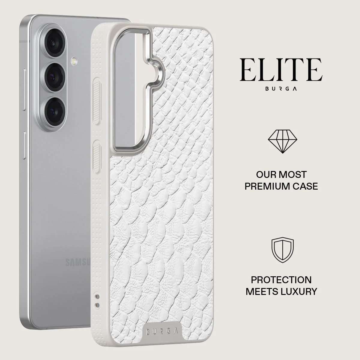 Glacial Desert - White Snakeskin Samsung Galaxy S26 Case - Image 34