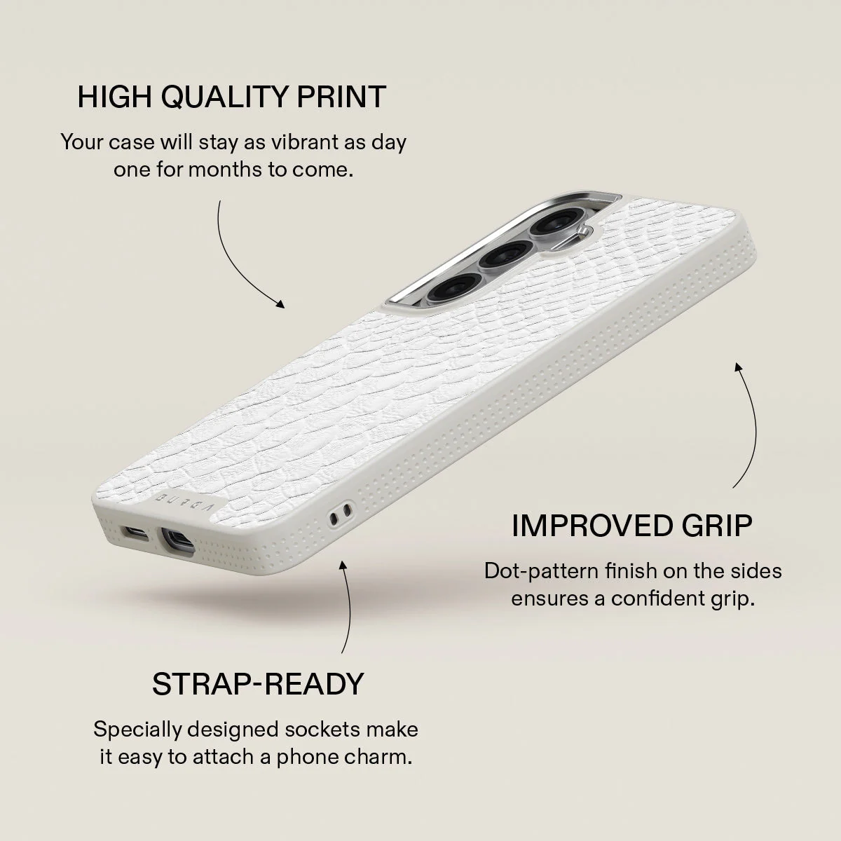 Glacial Desert - White Snakeskin Samsung Galaxy S26 Case - Image 37
