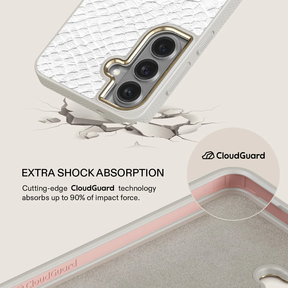 Glacial Desert - White Snakeskin Samsung Galaxy S26 Plus Case - Image 28