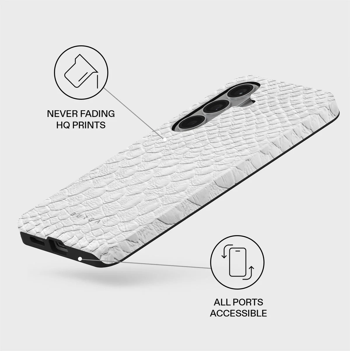 Glacial Desert - White Snakeskin Samsung Galaxy S26 Plus Case - Image 3