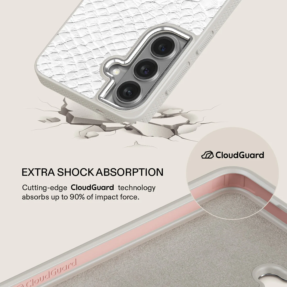 Glacial Desert - White Snakeskin Samsung Galaxy S26 Plus Case - Image 35
