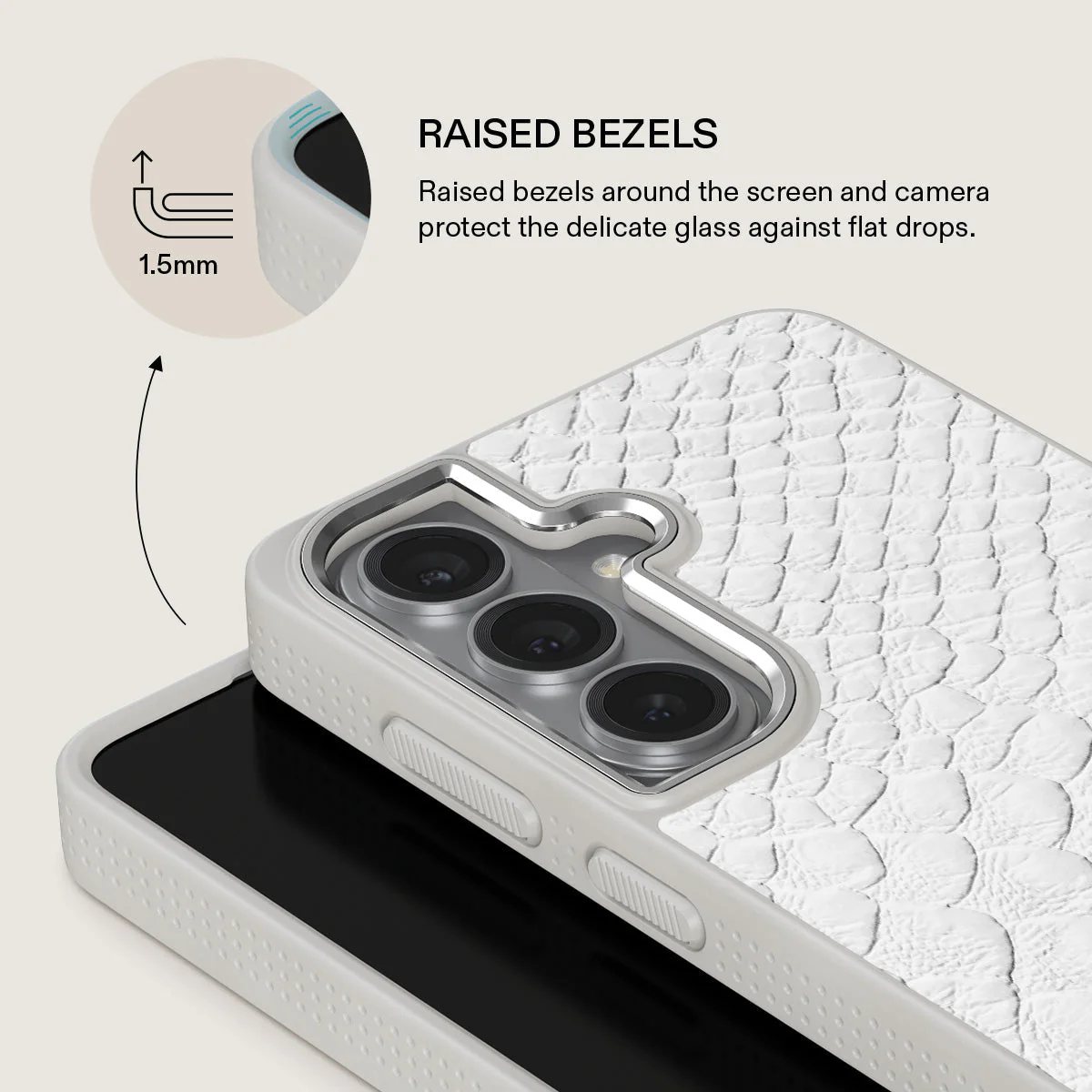 Glacial Desert - White Snakeskin Samsung Galaxy S26 Plus Case - Image 36