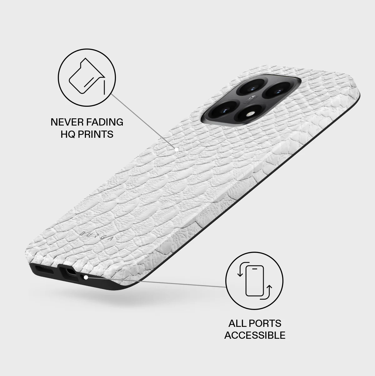 Glacial Desert - White Snakeskin Xiaomi 15T Case - Image 3