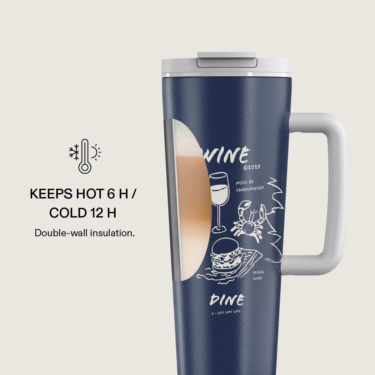 Wine & Dine - EasyGrip Travel Mug - Image 4