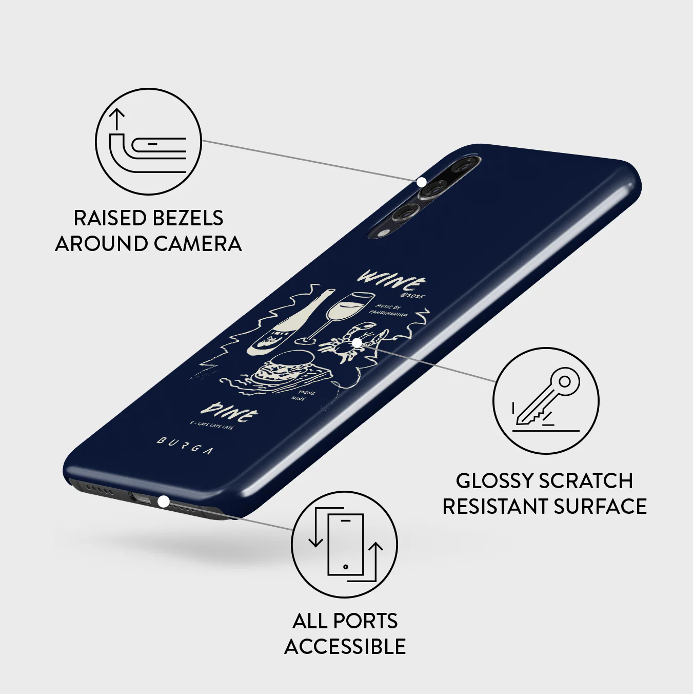 Wine & Dine - Huawei P20 Case - Image 3