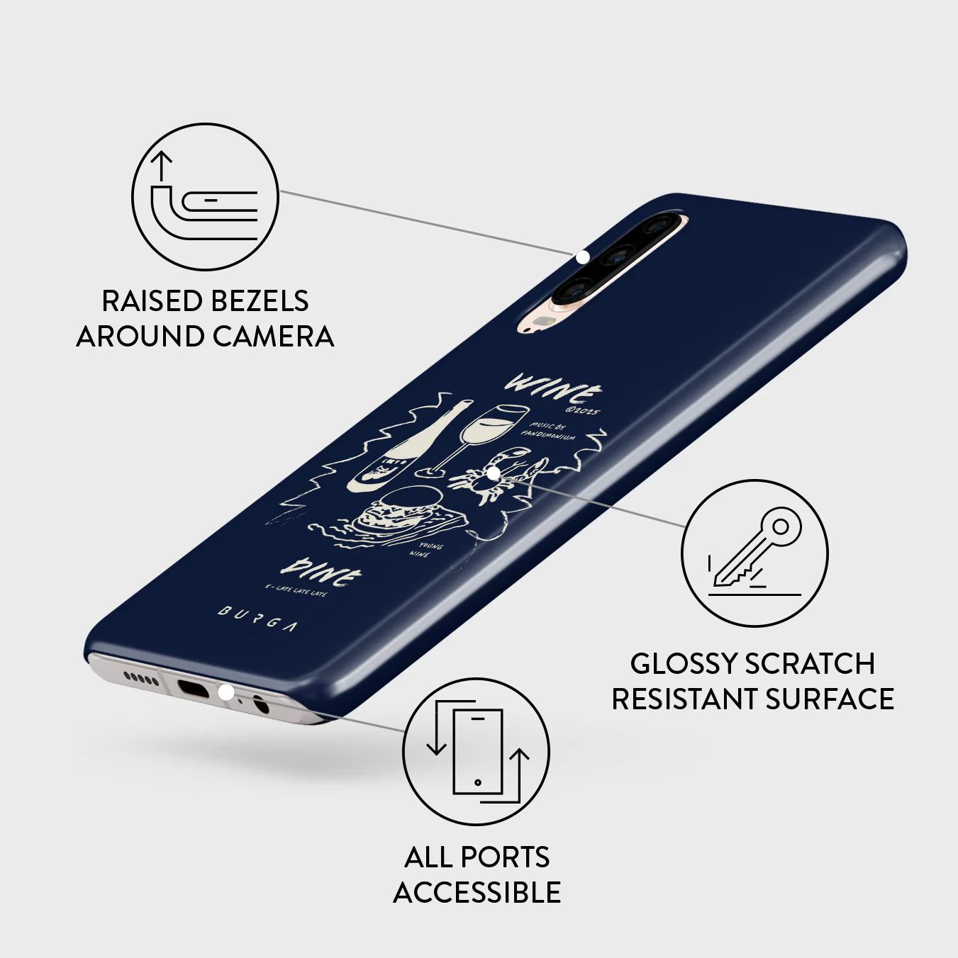 Wine & Dine - Huawei P30 Case - Image 3