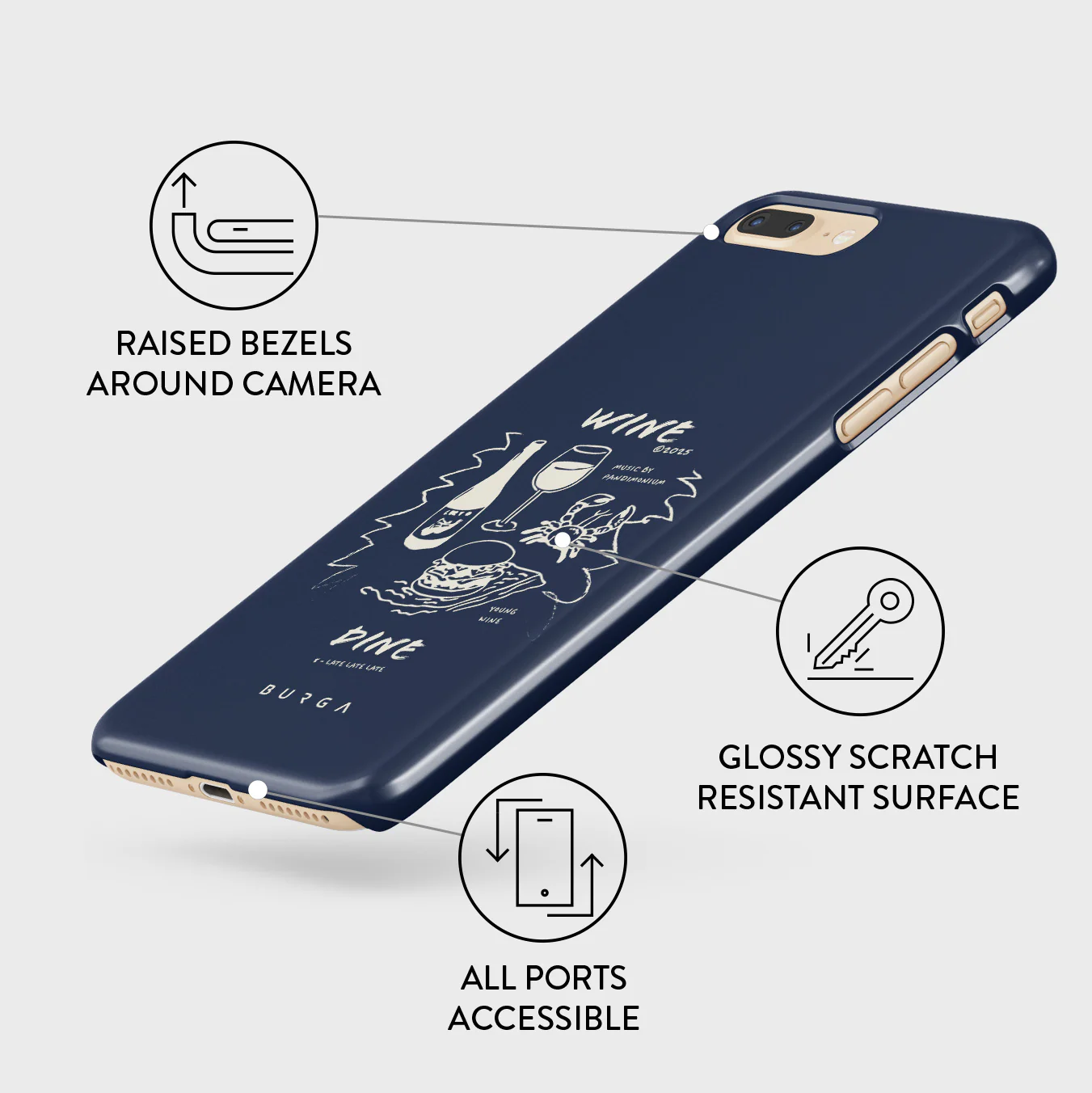 Wine & Dine - iPhone 7 Plus / 8 Plus Case - Image 3