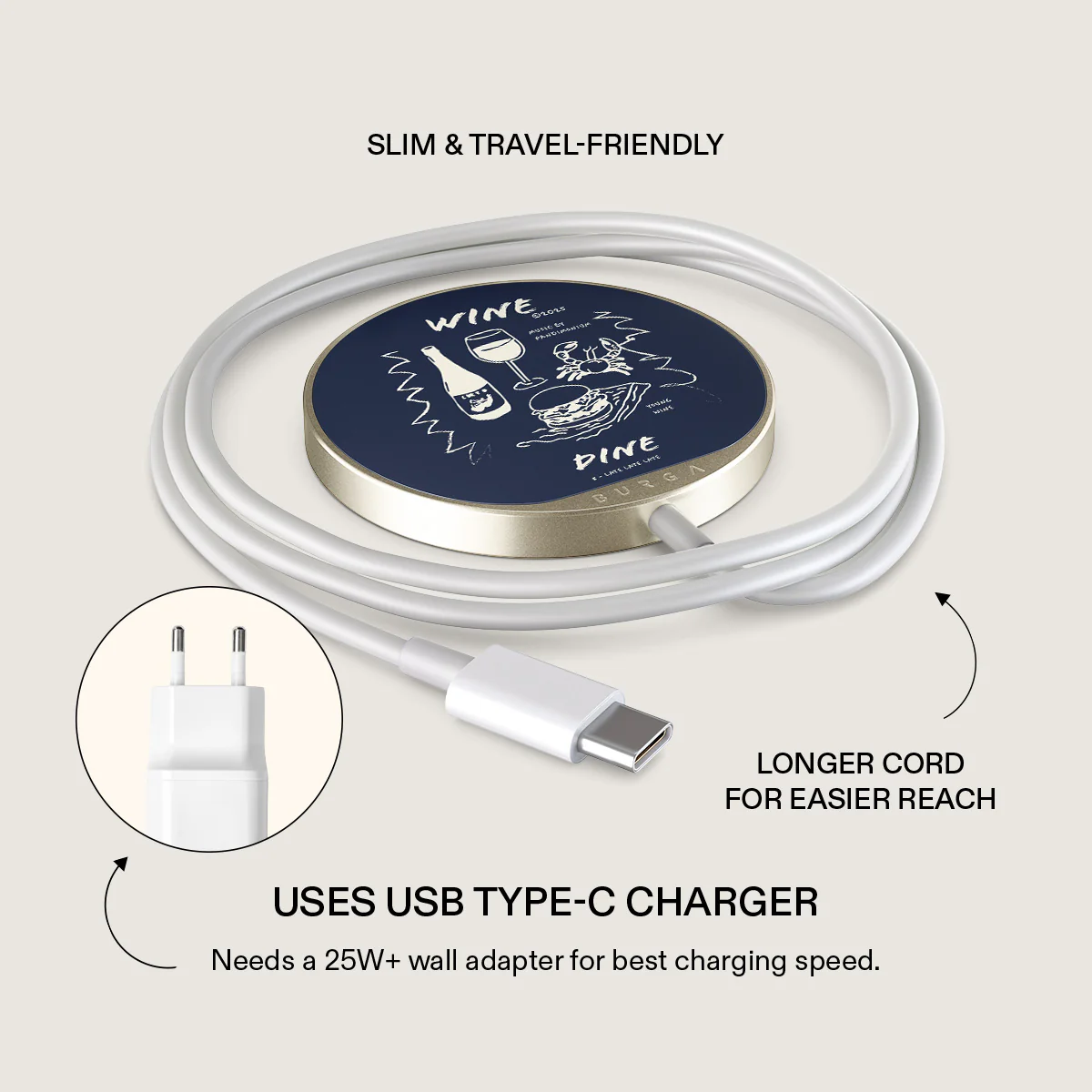 Wine & Dine - Magnetic Wireless Charger - Image 3