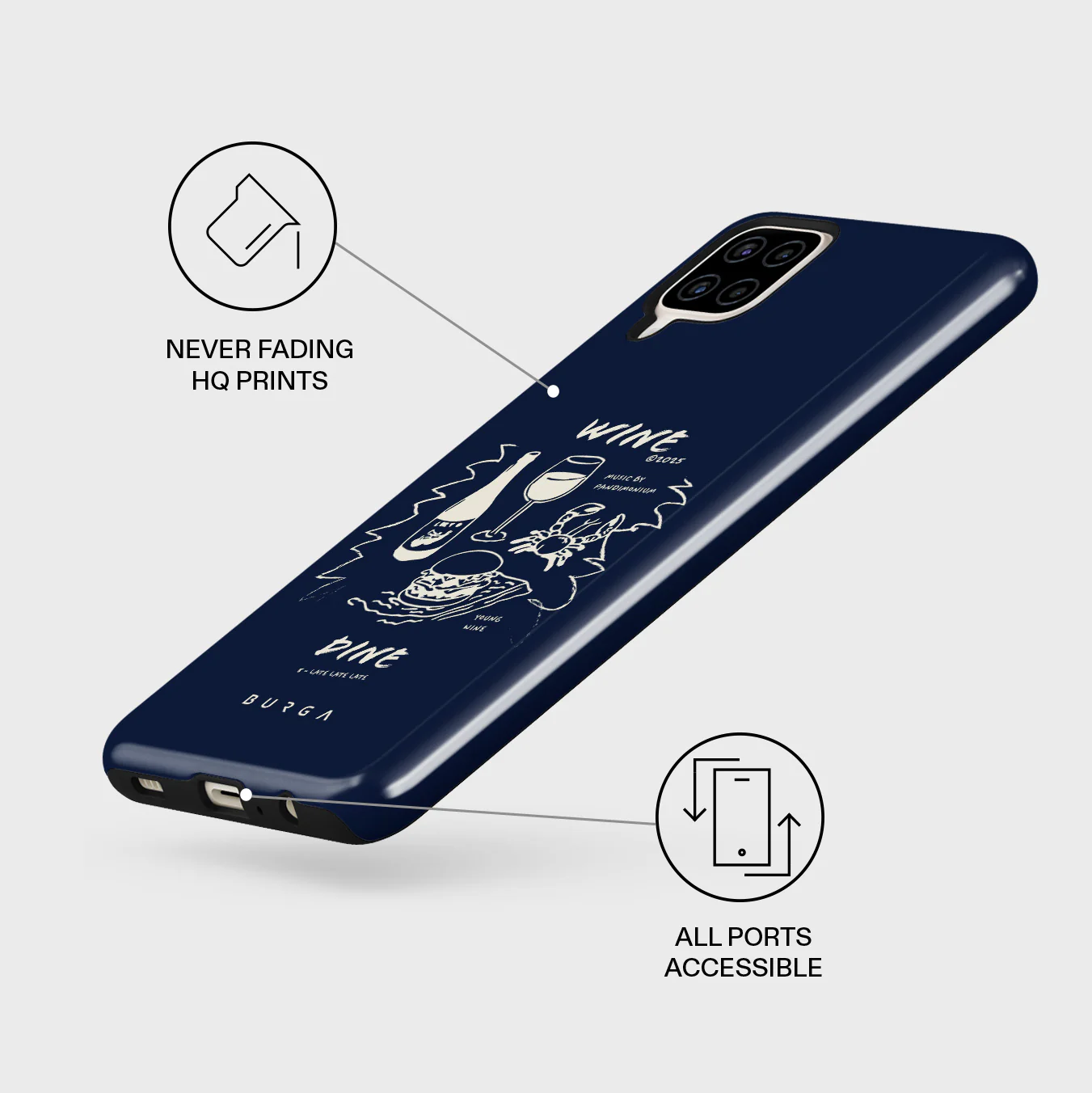 Wine & Dine - Samsung Galaxy A12 4G Case - Image 3