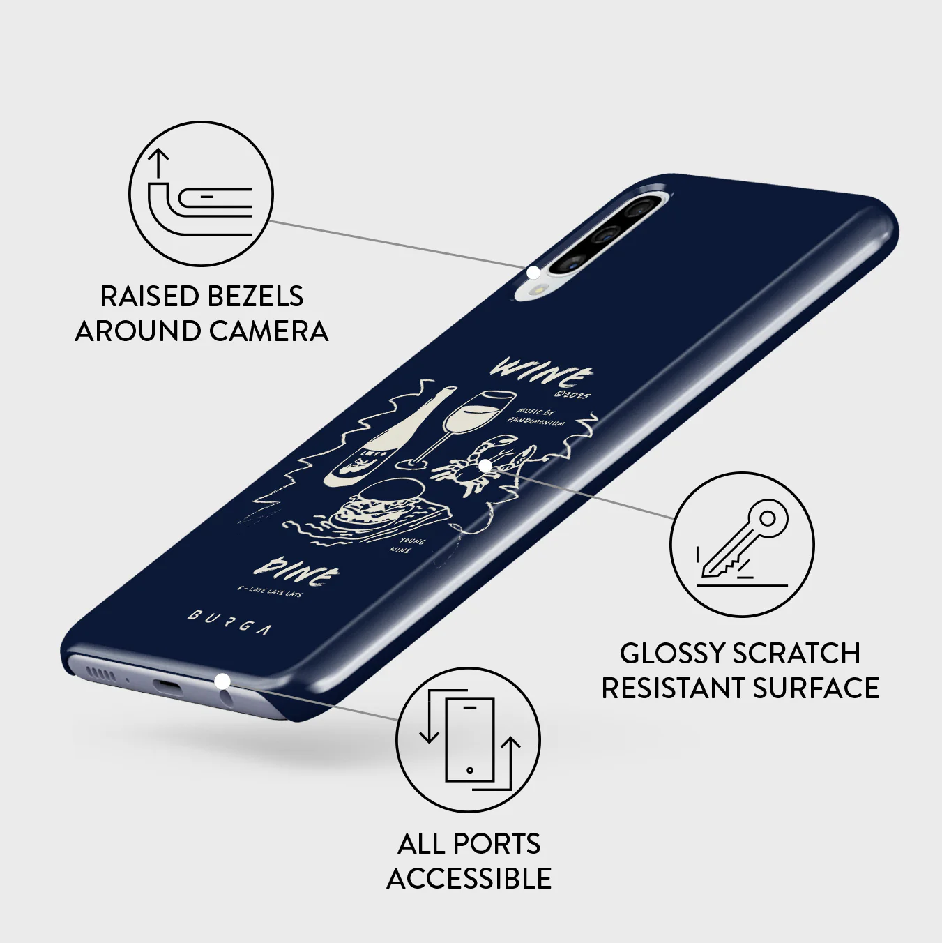 Wine & Dine - Samsung Galaxy A50 Case - Image 3