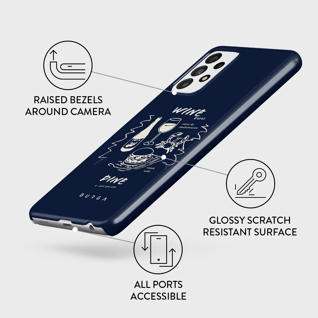 Wine & Dine - Samsung Galaxy A72 4G / 5G Case - Image 3