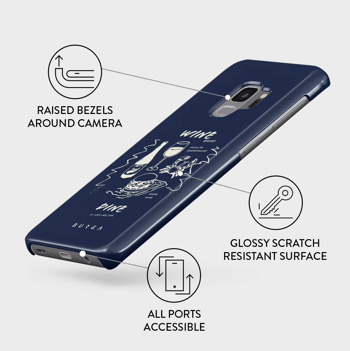 Wine & Dine - Samsung Galaxy S9 Case - Image 3