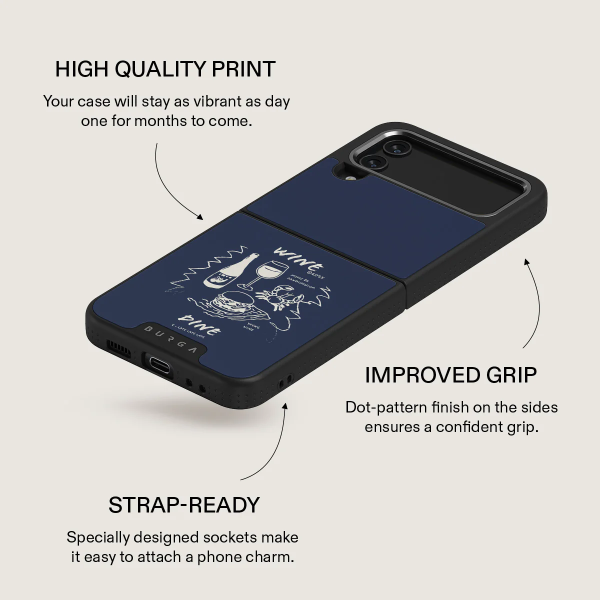 Wine & Dine - Samsung Galaxy Z Flip 4 Case - Image 24