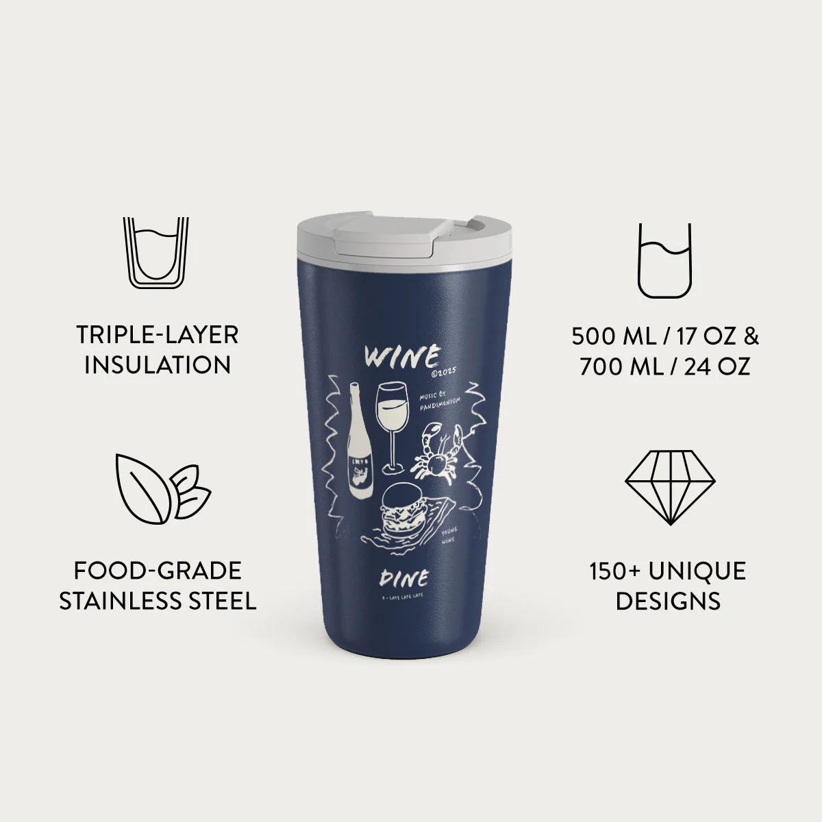 Wine & Dine - Travel Mug - Image 7