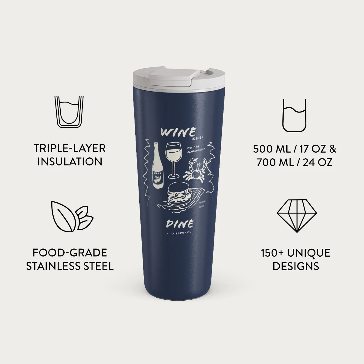 Wine & Dine - Travel Mug - Image 9