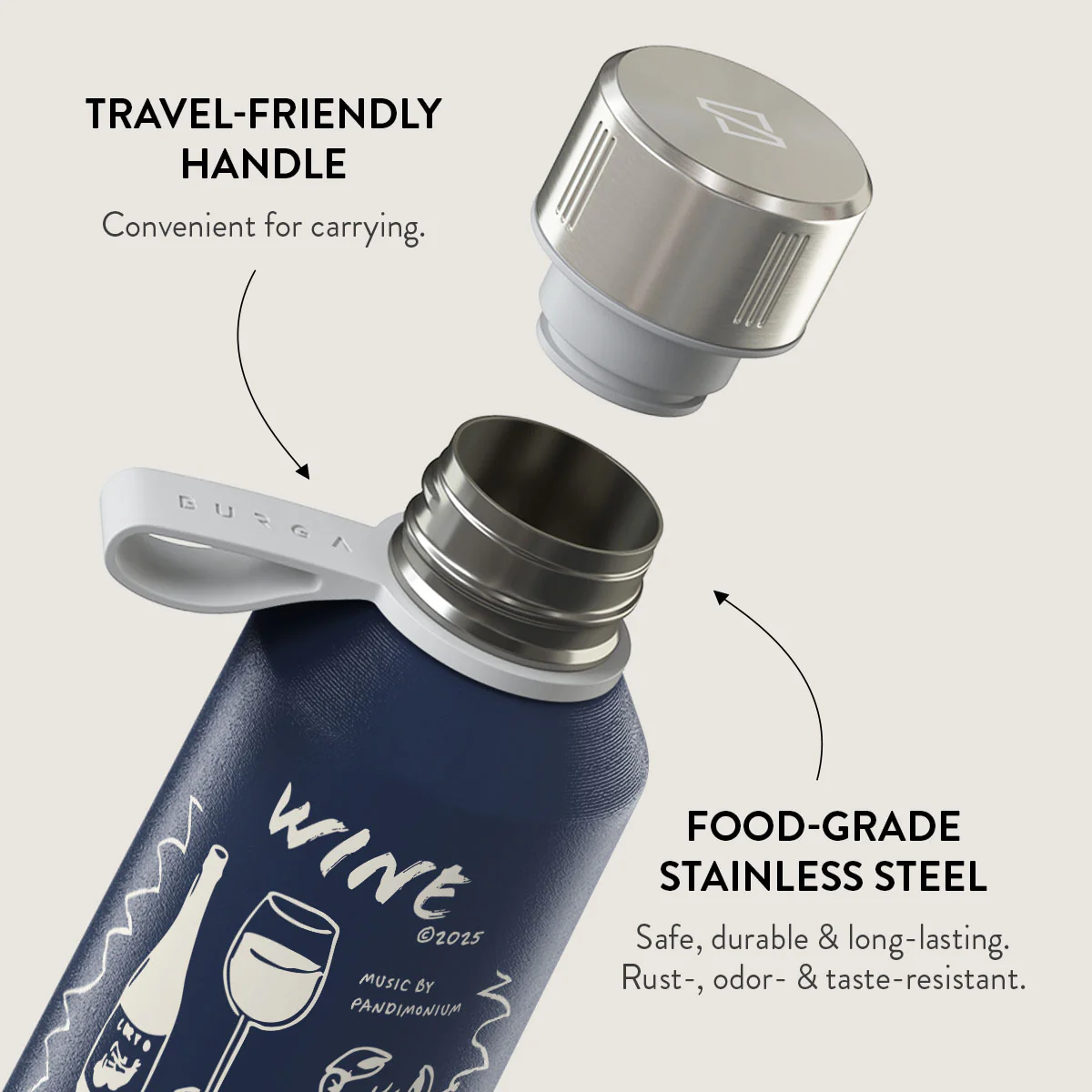 Wine & Dine - Water Bottle - Image 4