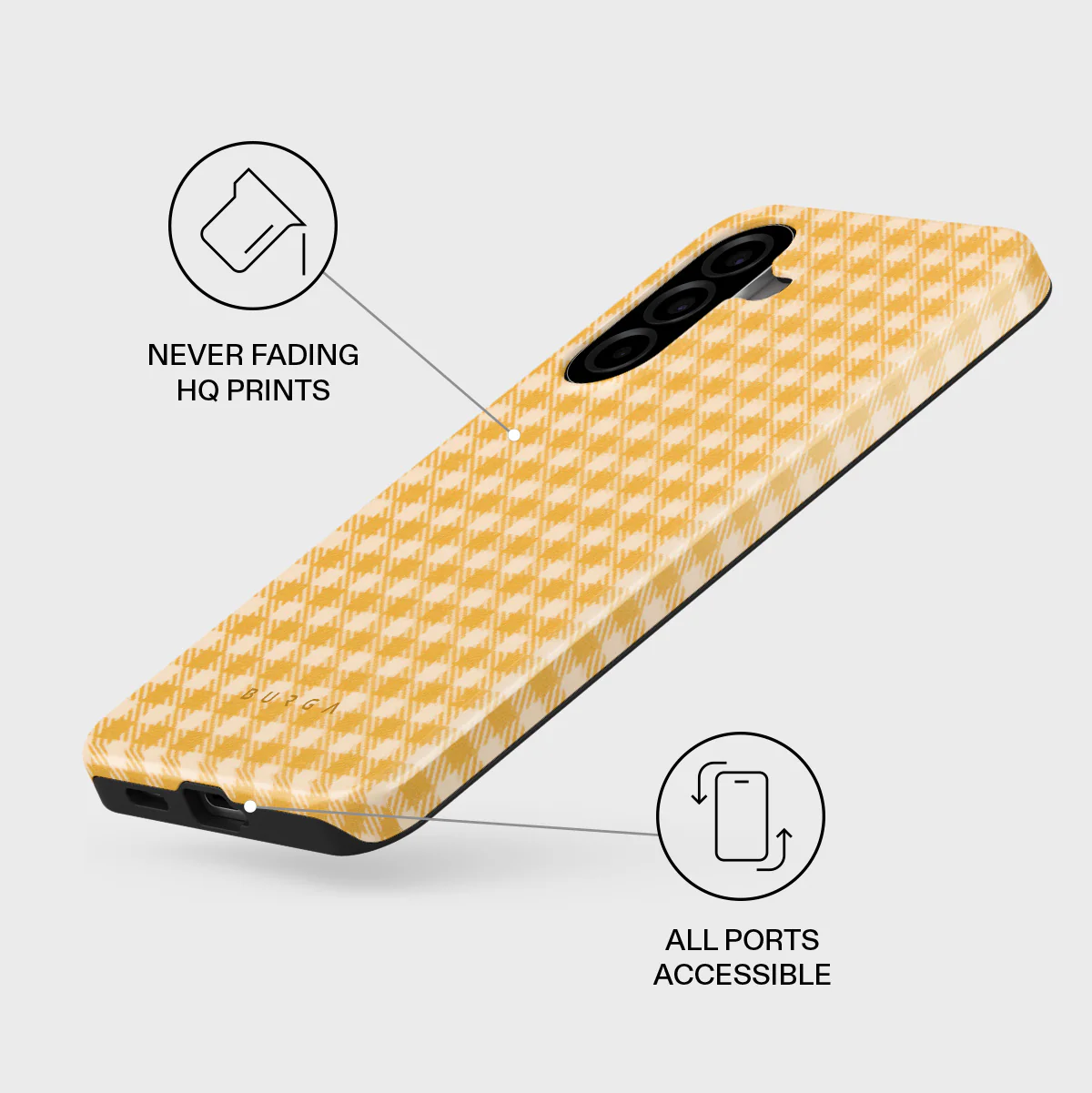 Tuscan Sun - Yellow Plaid Samsung Galaxy A57 5G Case - Image 3