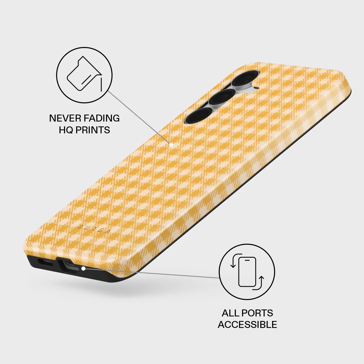 Tuscan Sun - Yellow Plaid Samsung Galaxy S25 FE Case - Image 3
