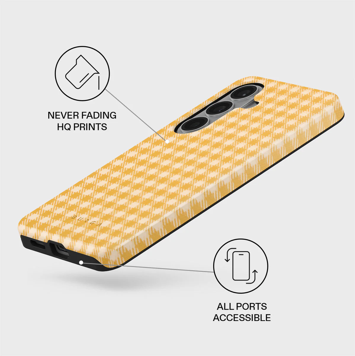 Tuscan Sun - Yellow Plaid Samsung Galaxy S26 Plus Case - Image 3
