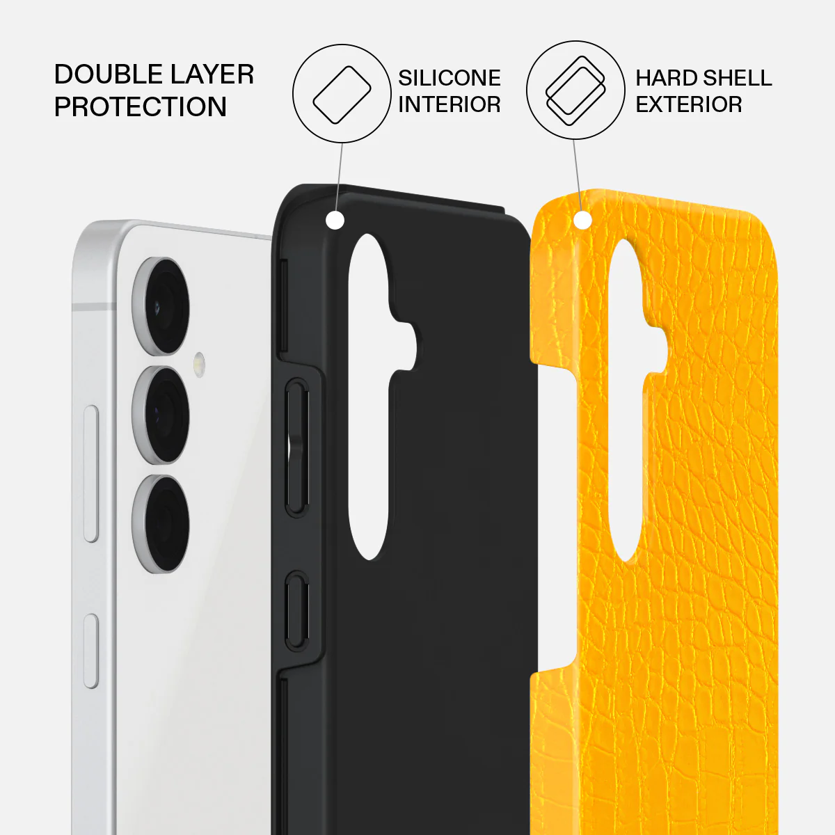 Canary Yellow - Snake Skin Samsung Galaxy S25 FE Case - Image 2