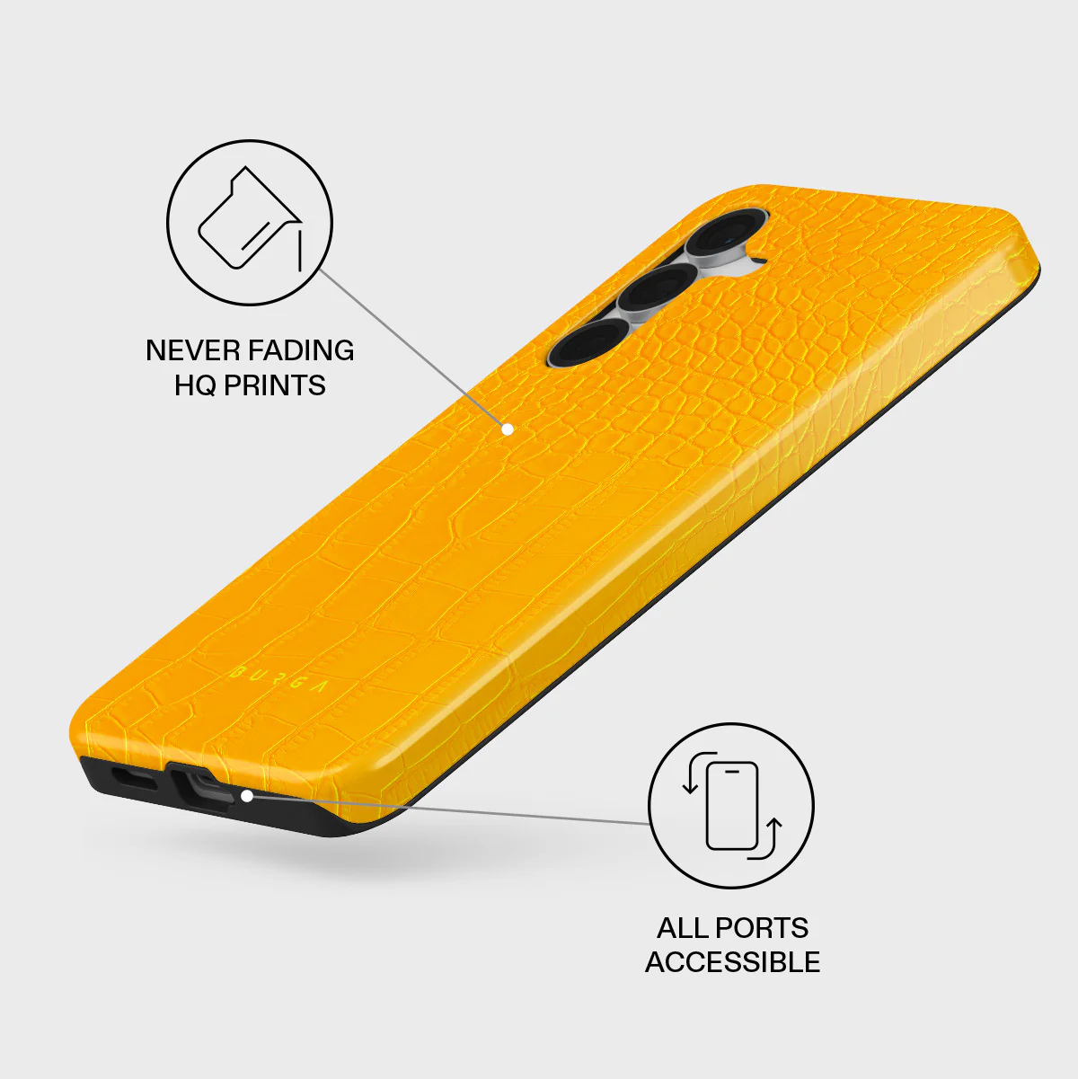 Canary Yellow - Snake Skin Samsung Galaxy S25 FE Case - Image 3
