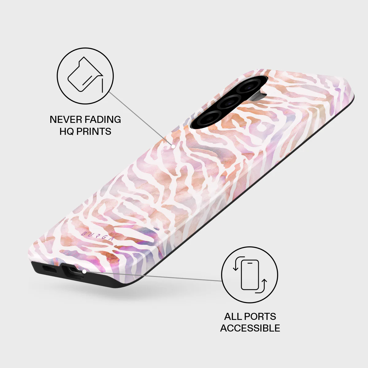 Sultry July - Zebra Samsung Galaxy A57 5G Case - Image 3